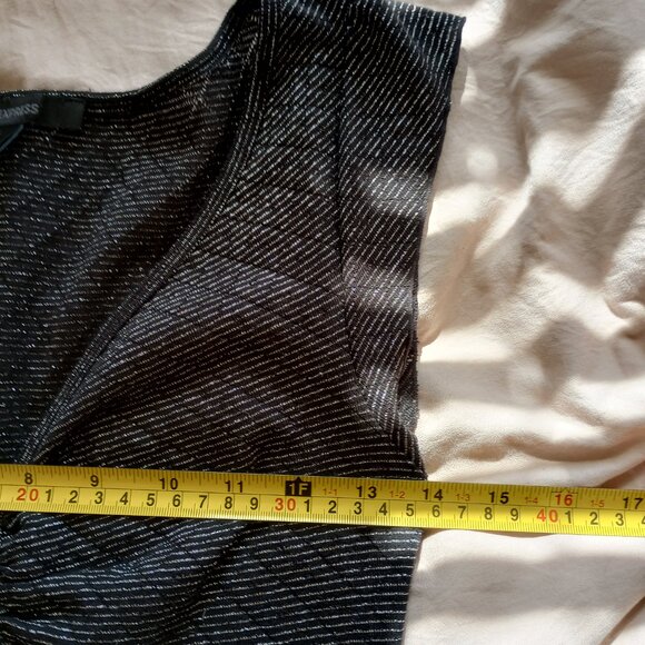 Vintage 2000s Express Y2K Black Glitter Stripe Top Mall Goth Whimsigoth - Picture 5 of 6